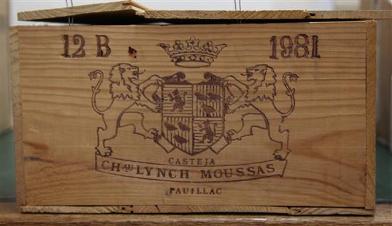 Twelve bottle of Chateau Lynch Moussas, 1981, Pauillac,